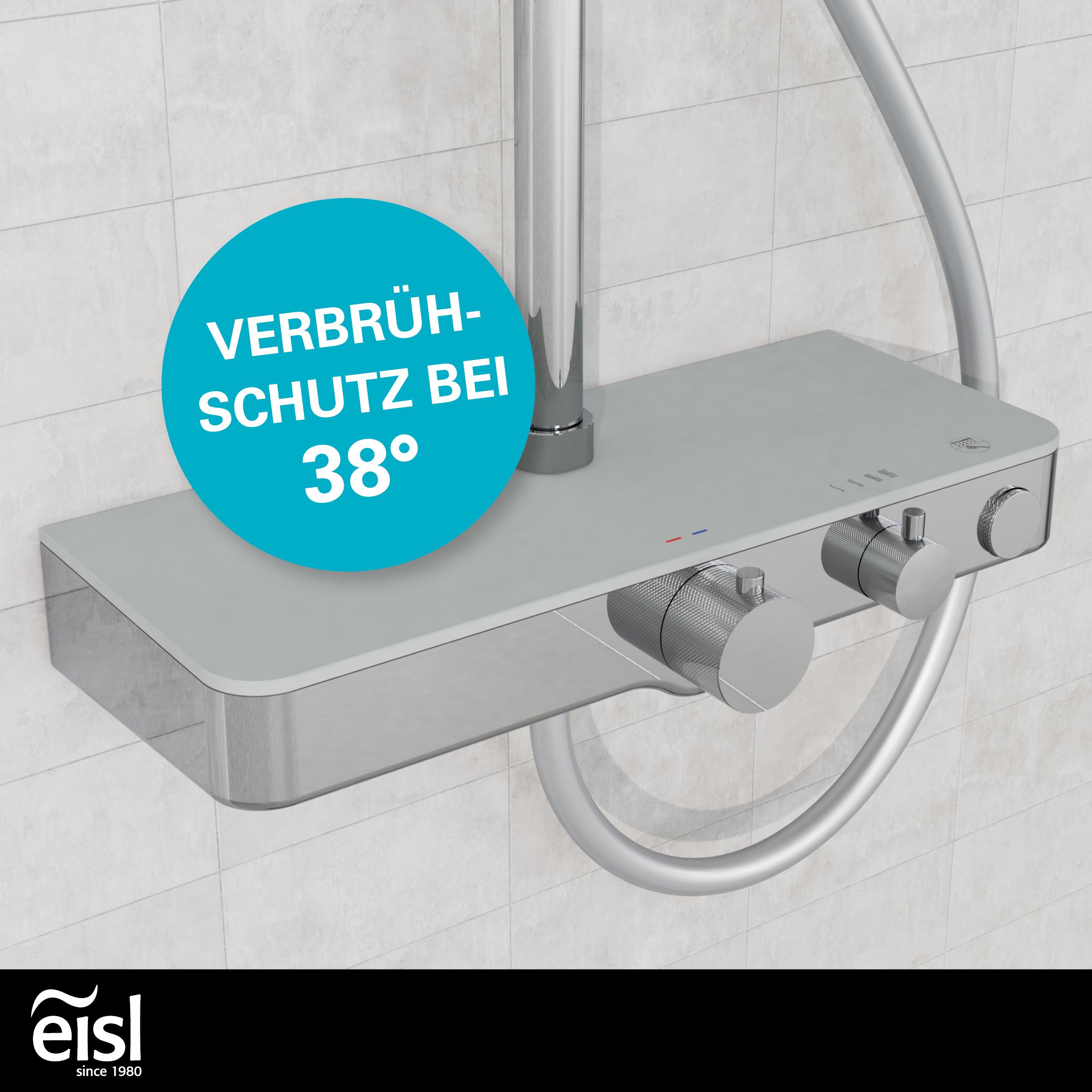 Eisl Duschsystem FUTURA Regendusche mit Thermostat Chrom/Grau