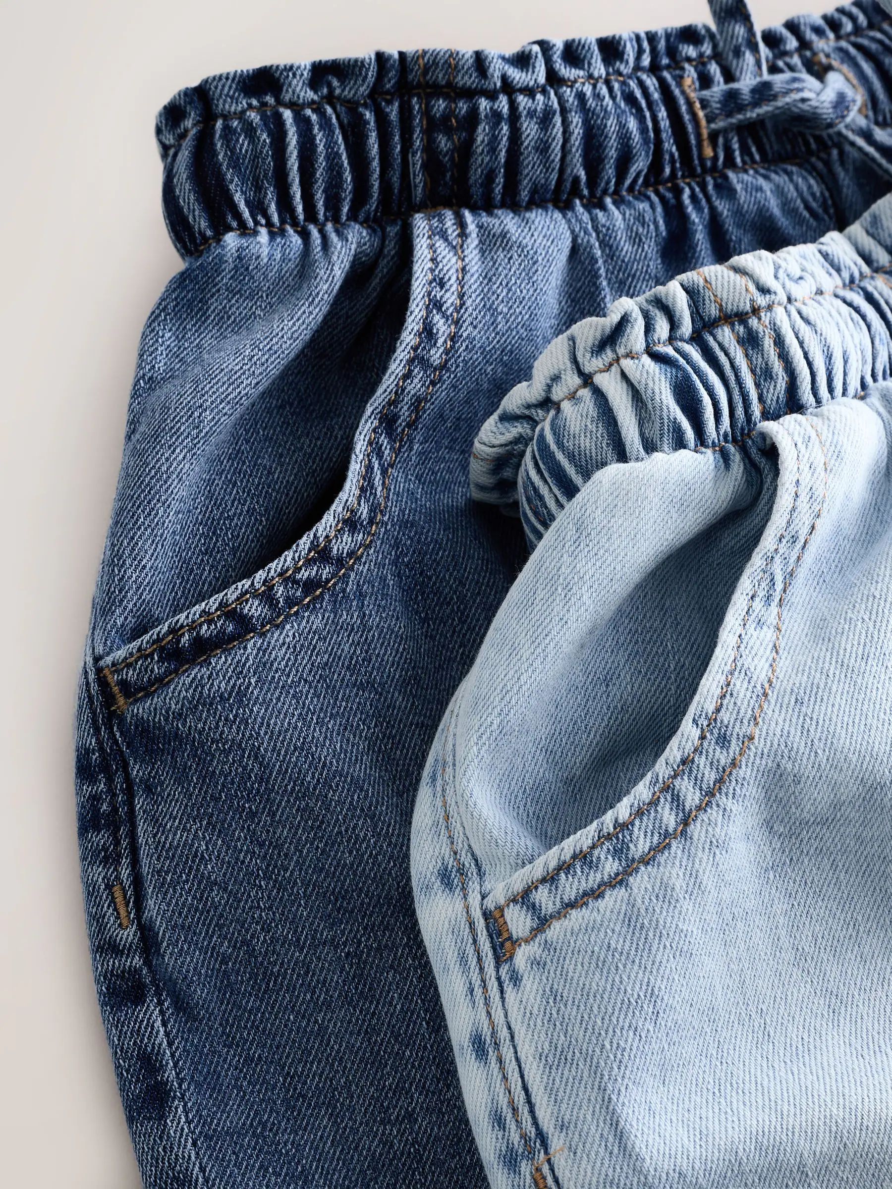 Normaal blauw - 100% katoenen denim shorts verpakking van 2 (3 - 16 jr)