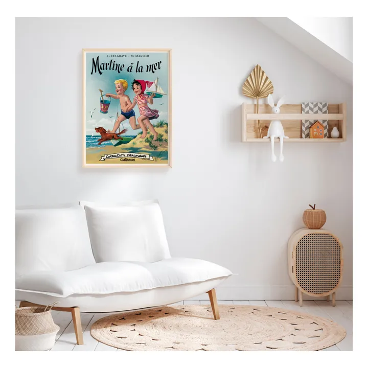 Les Jolies Planches Affiche Martine à la mer | Bleu