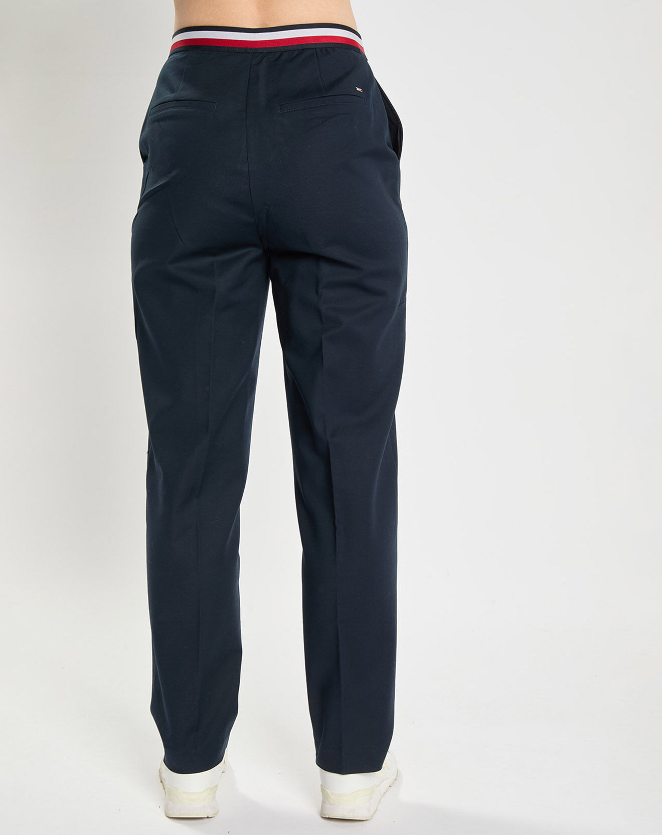Tommy Hilfiger Pantalon tapered fit slub on ankle bleu marine
