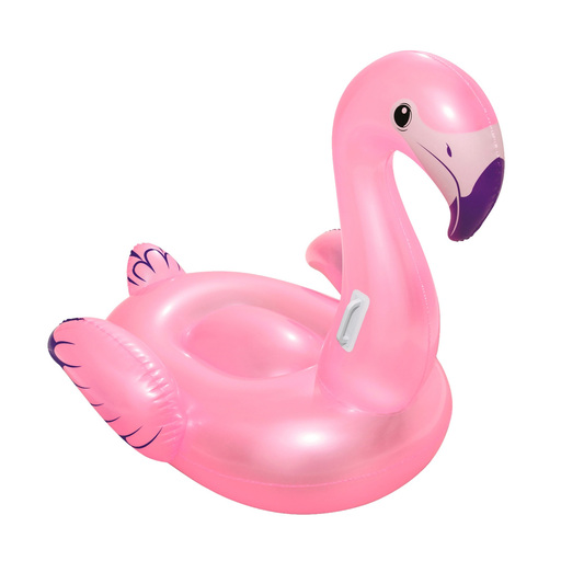 Boia gigante de flamenco rosa infantil em PVC de 127x127 cm
