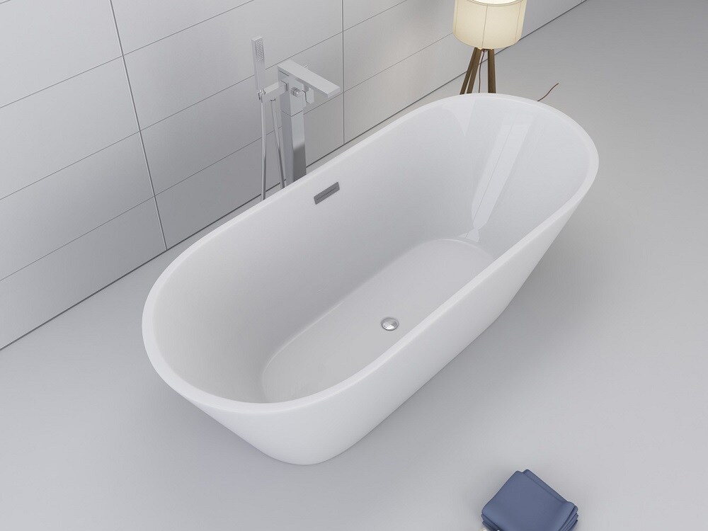 Jet-Line Badewanne freistehend Dehliaweiss 170x80 cm hochwertiges Acryl