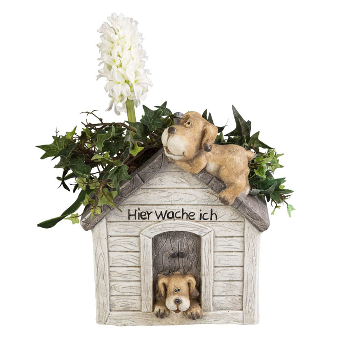 Pflanztopf Hundehütte - aus Magnesia - 25x19x30 cm