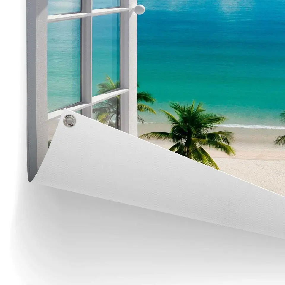 Tuinposter Uitzicht over zee - 80x60cm - Blauw