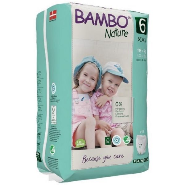 Bambo Nature Fralda Cueca de Treino 6 XXL  18Kg 18 Unidades