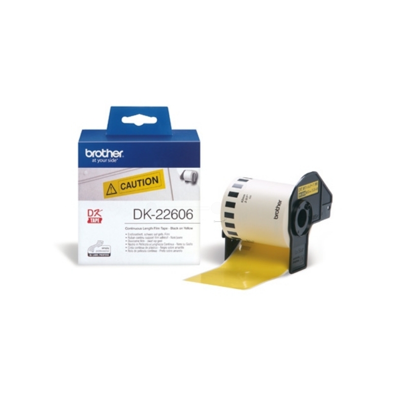 Brother DK22606 P-Touch Etiketten gelb 62mm x 15,24m für P-Touch QL/QL 12-102mm/700, DK_22606, 62 mm x 15.24 m, 1 Stück