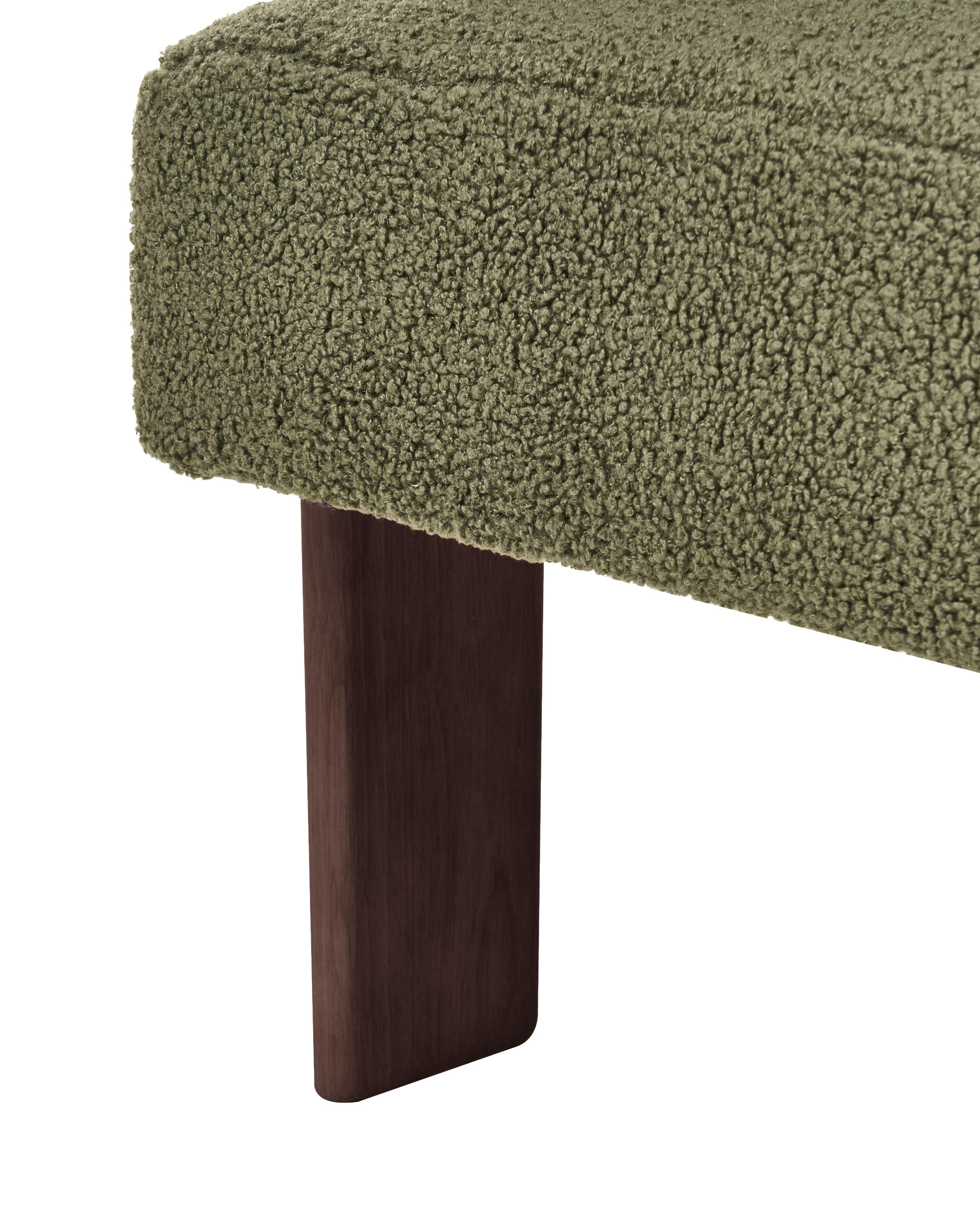 Fauteuil ILBRO Bouclé Groen/donkerbruin