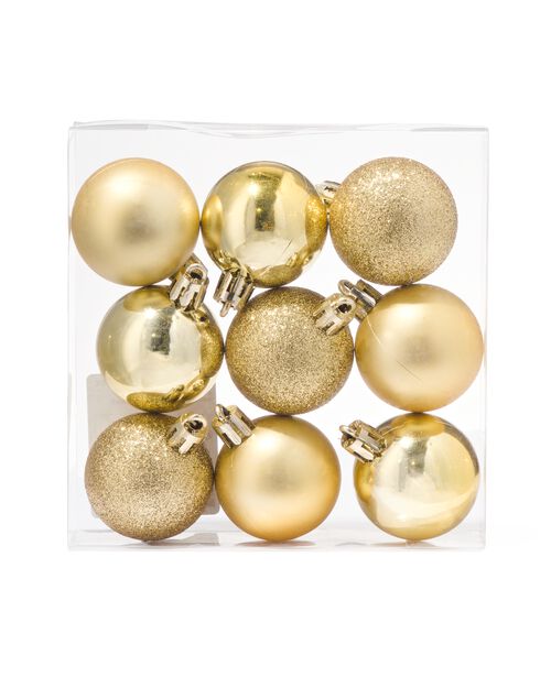 9 boules de Noël Ø3.5cm plastique