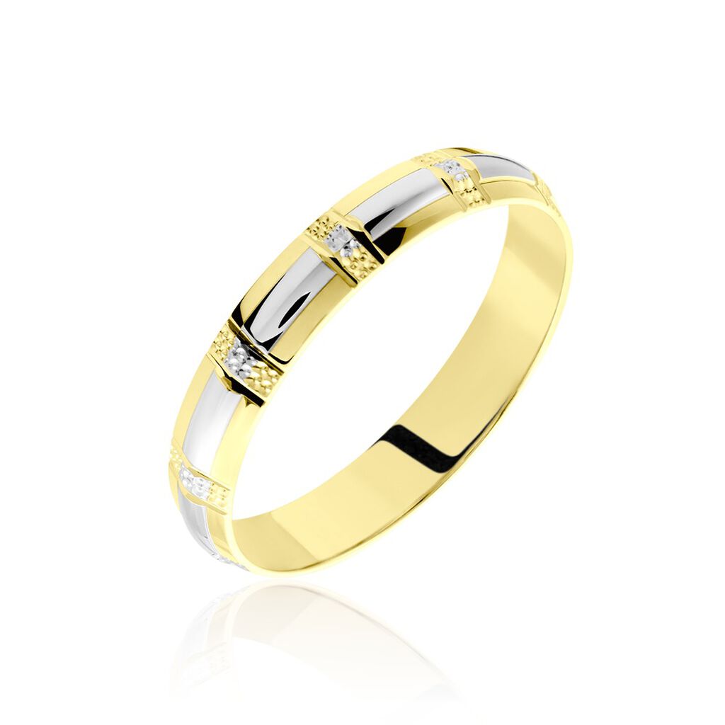 Alliance Fantaisie Ruban Plat Or Bicolore