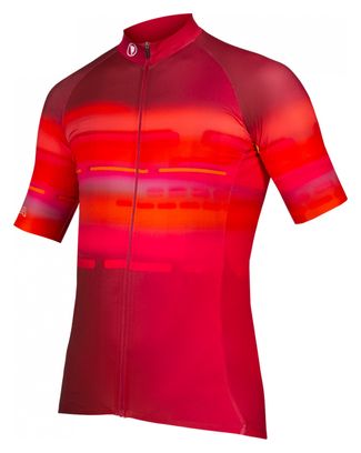 Maillot Manches Courtes Endura Virtual Texture Rouge