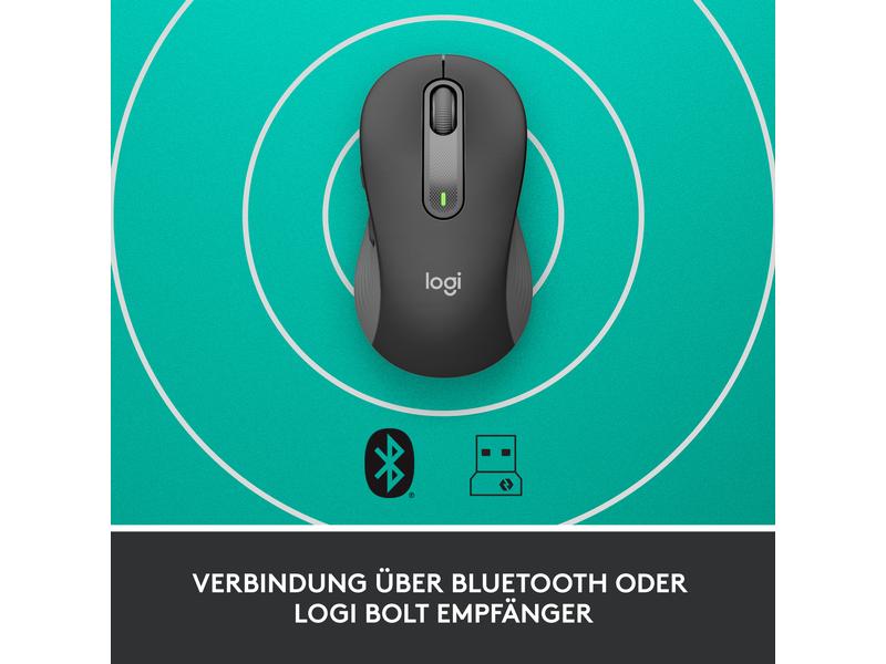 Logitech Maus Signature M650 for Business Graphite Präzise Wireless-Maus mit «Logitech SilentTouch»-Technologie