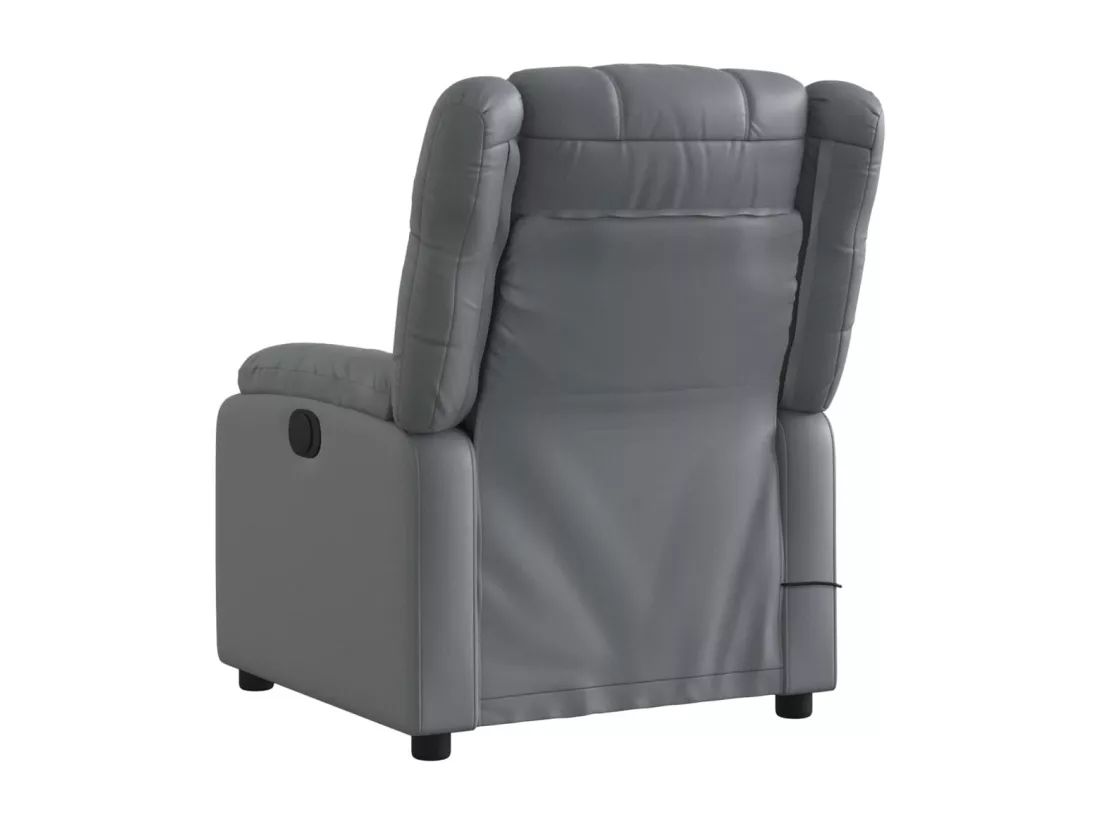Fauteuil de massage inclinable électrique gris similicuir