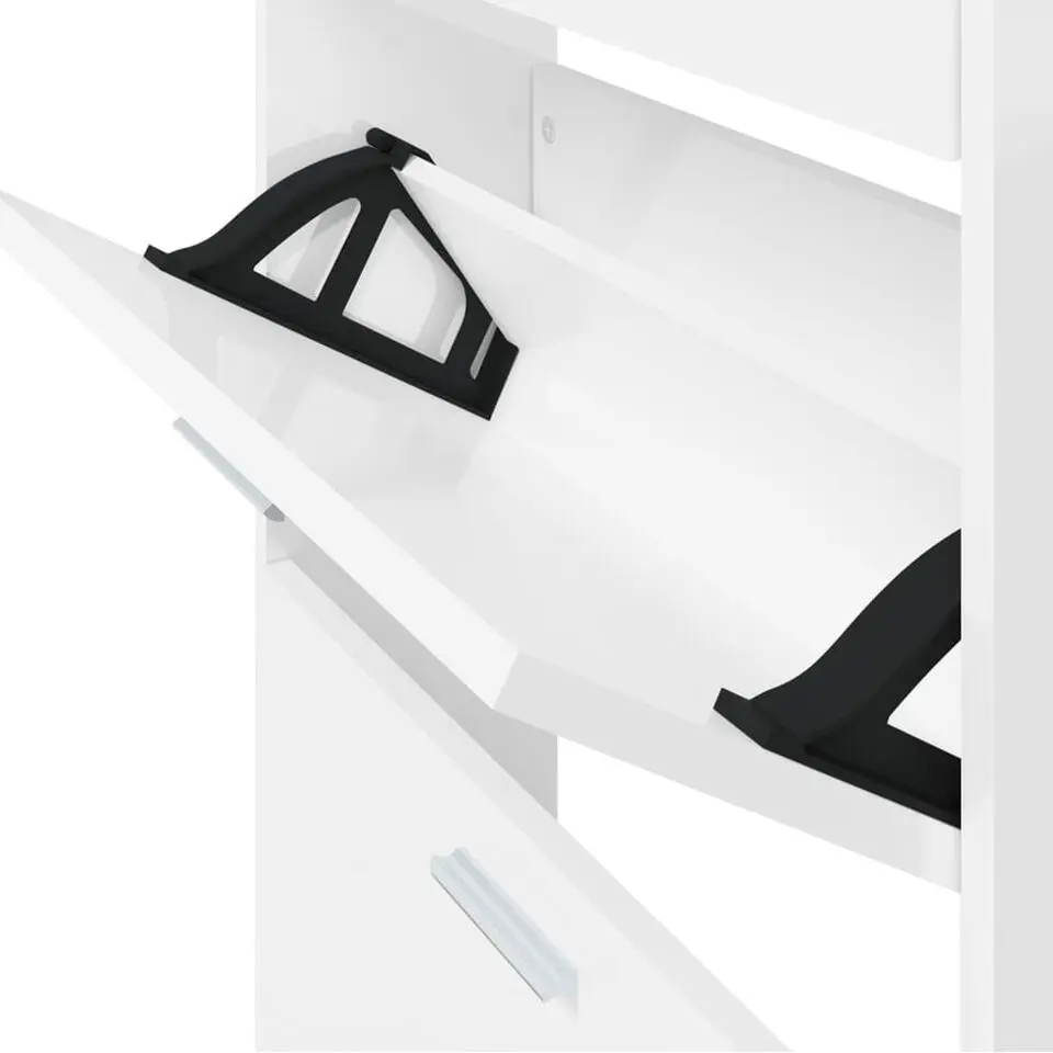 vidaXL - Schoenenrek - Wit - Bewerkt hout