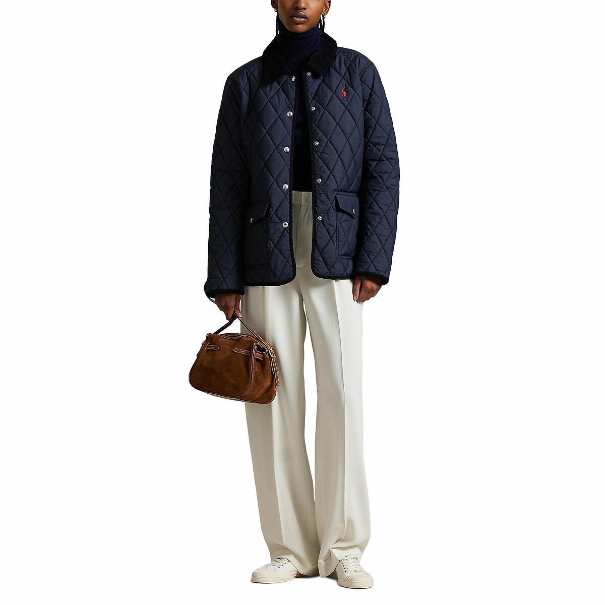POLO RALPH LAUREN<br>Jaqueta fina acolchoada com estampa xadrez
