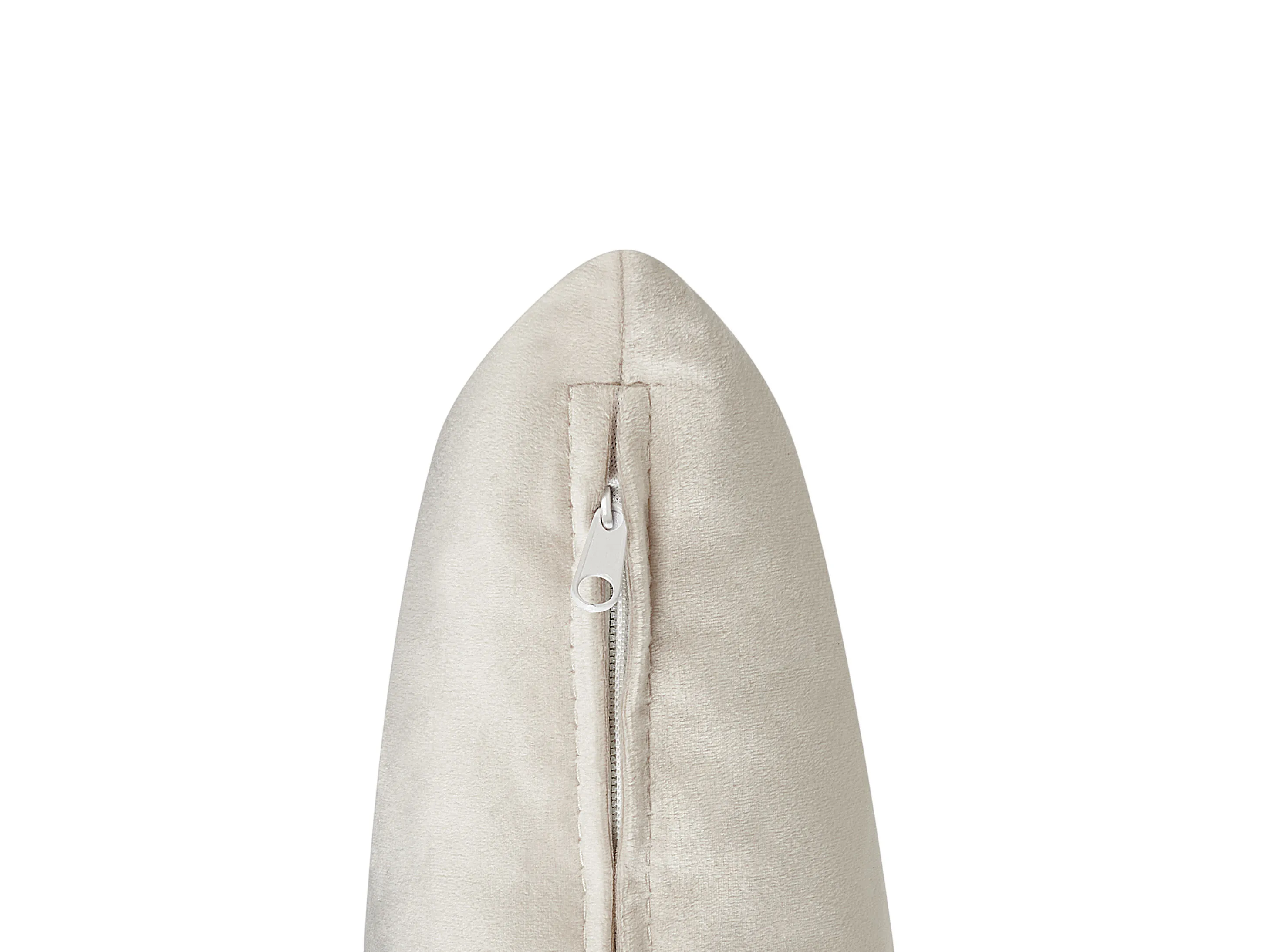 Rechtszijdige chaise longue IVRY Fluweel Lichtbeige