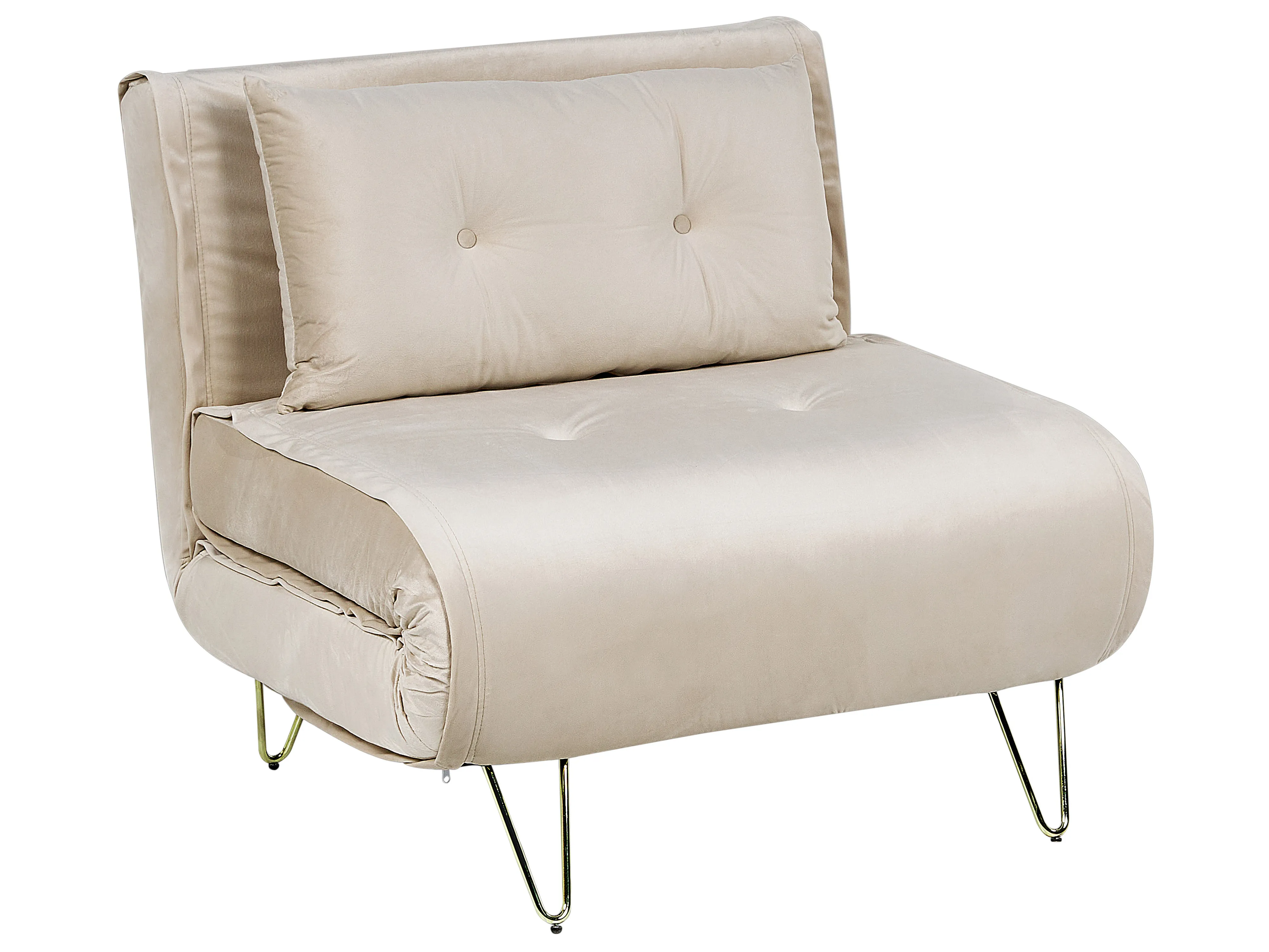 Eenpersoons slaapbank VESTFOLD Fluweel Beige
