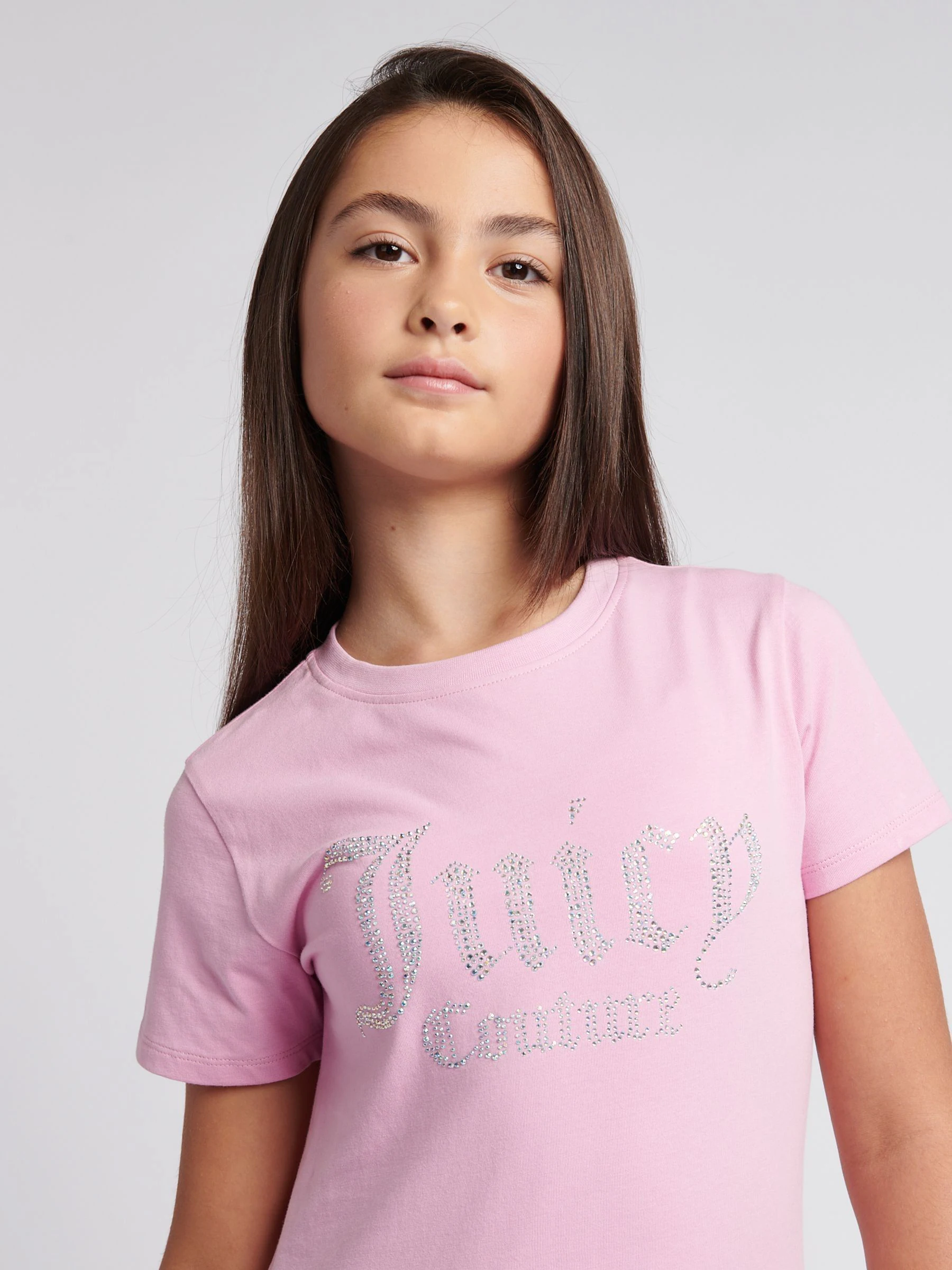 Roze - Juicy Couture Fitted Diamante T-Shirt