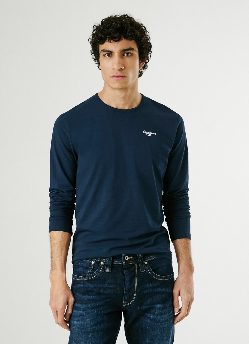 PEPE JEANS<br>Camiseta original de manga comprida com elastano