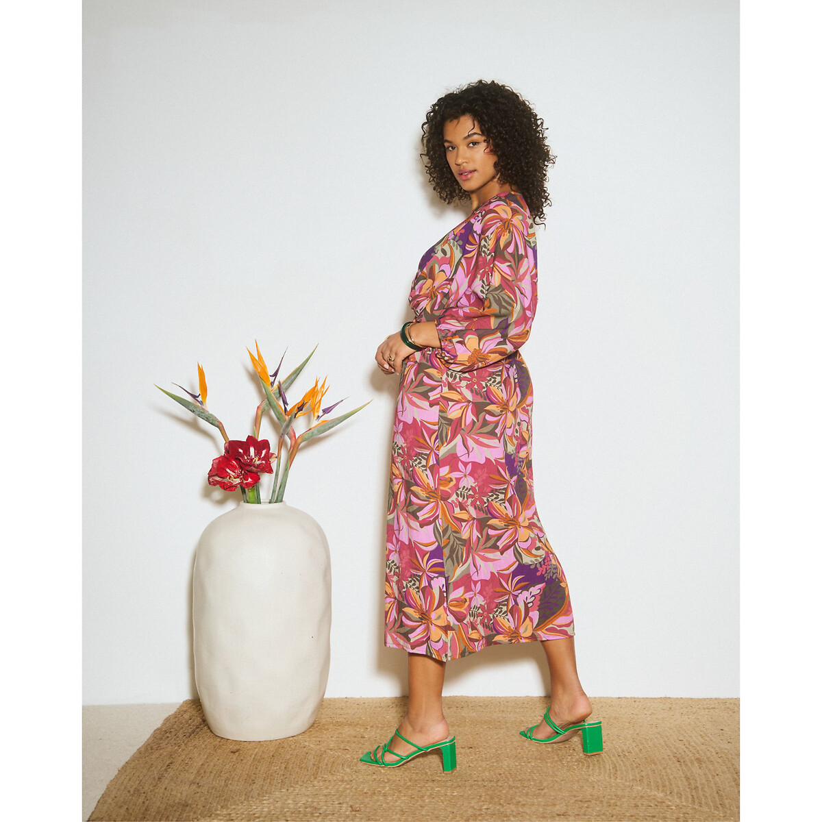 ALMÉ<br>Vestido com estampa floral, Leva