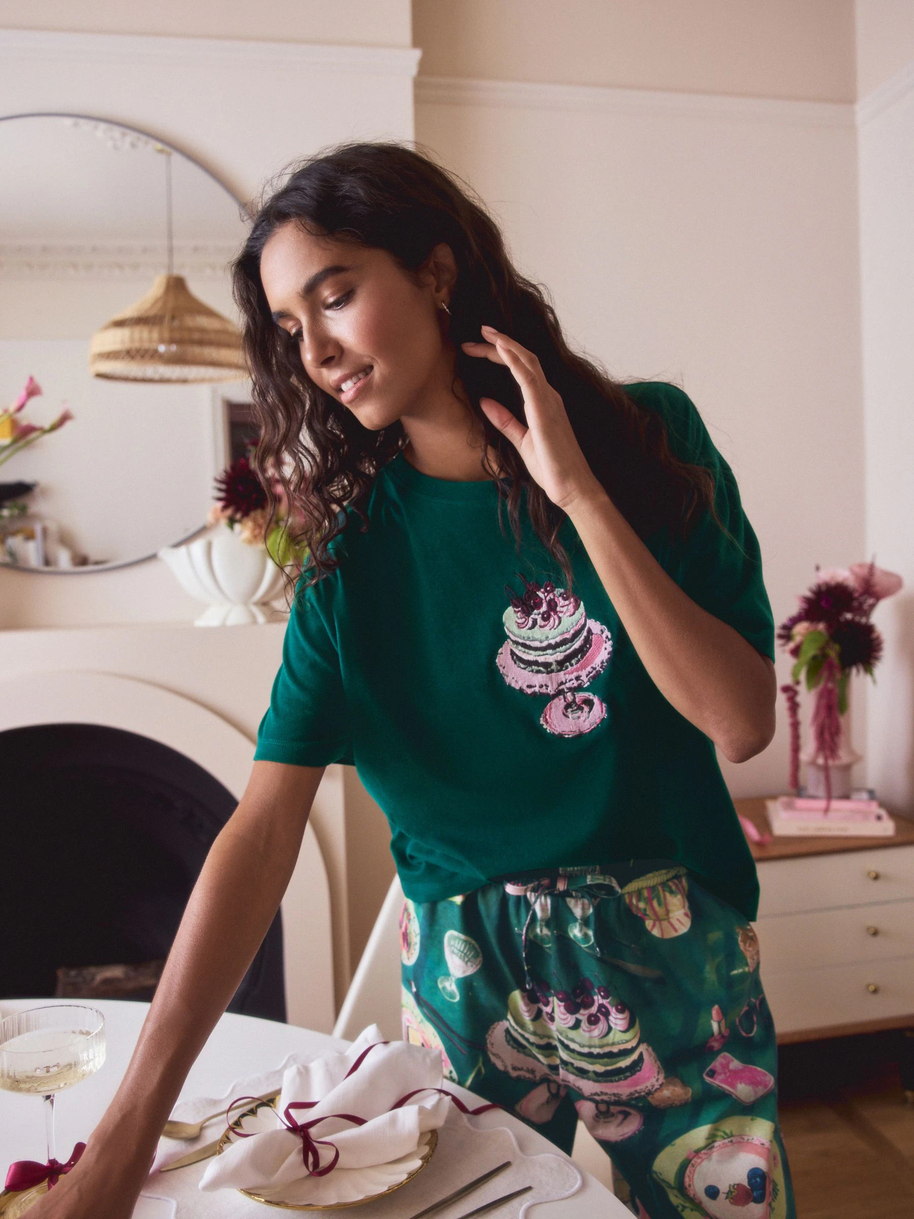 Groene Cake - Pyjama met korte mouwen
