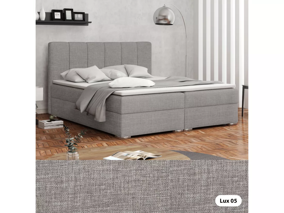 LIT BOXSPRING avec surmatelas Norrby 180x200 cm, Lux 05 (gris clair)