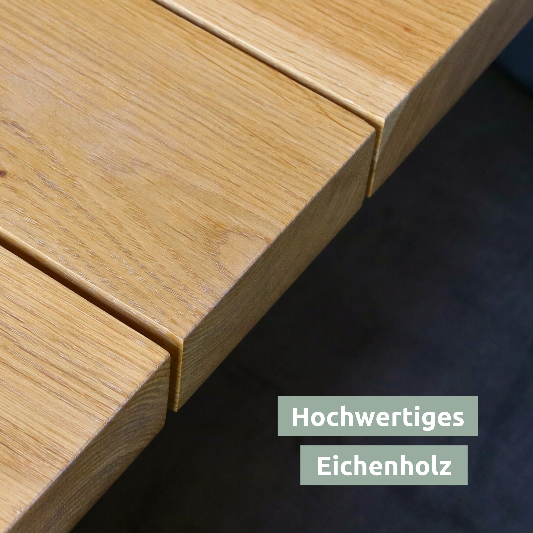 holz4home® Tischplatte aus Eiche I Ideal für Terrasse, Wintergarten, AussenbereichI 40mm Stabil I ohne Baumkante