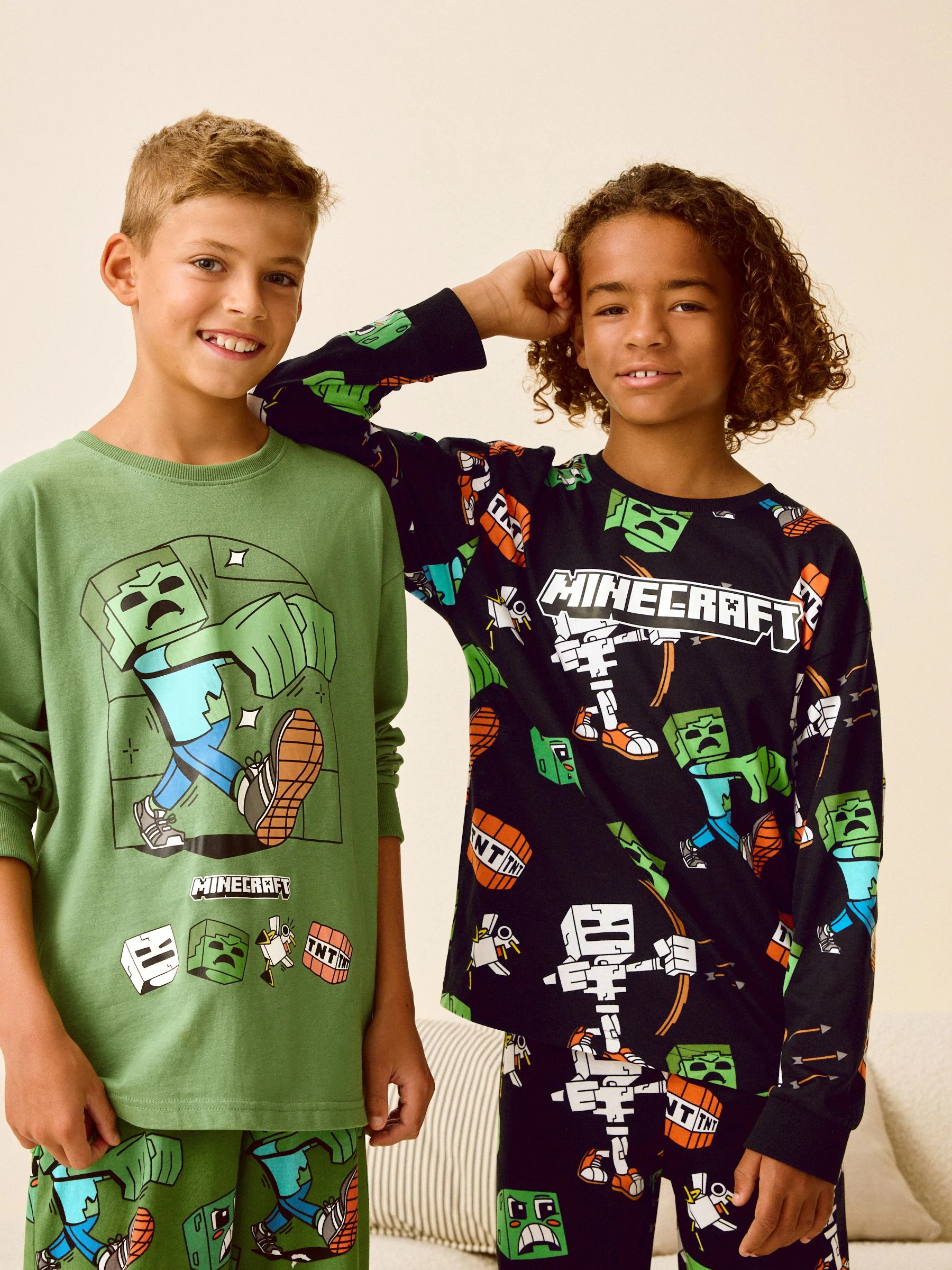 Zwart/groen Minecraft - Set van 2 pyjama's (5-16 jr)
