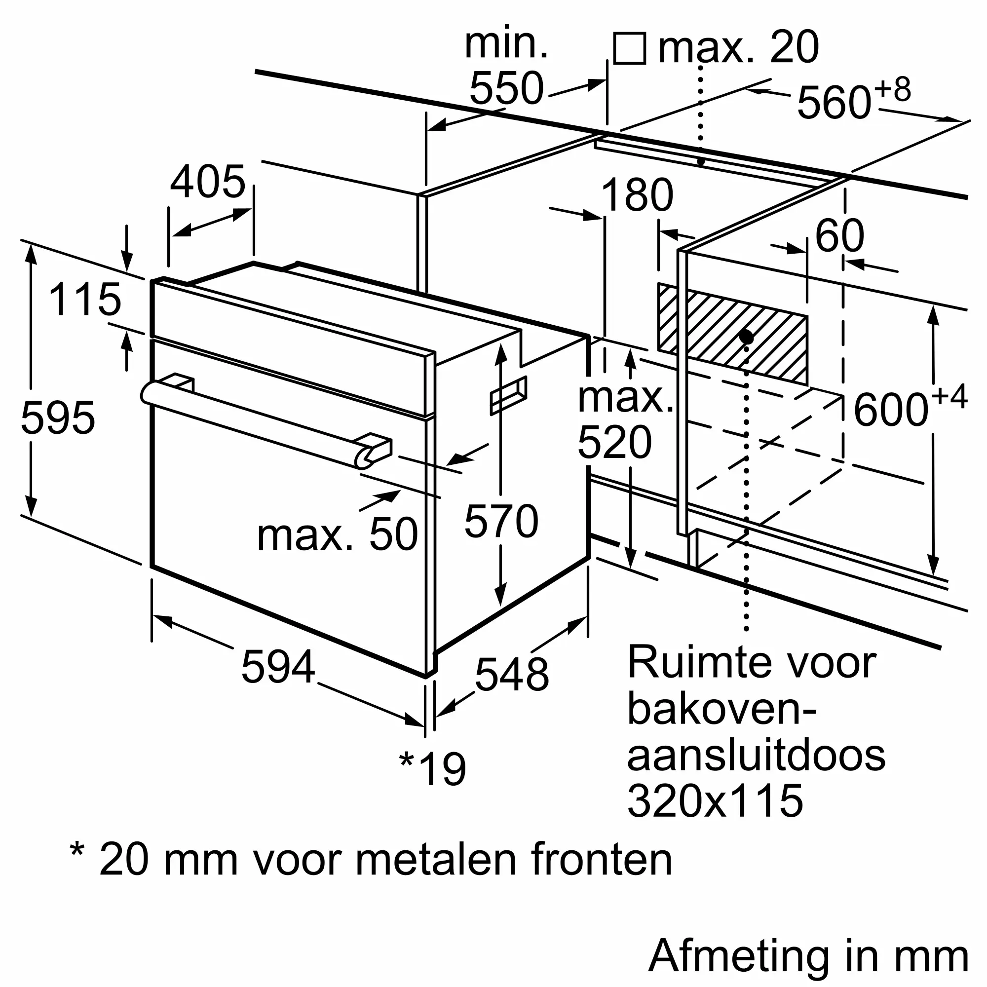 Serie 2 Bakoven 60 x 60 cm RVS