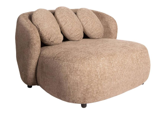 Fauteuil Abby met  XXL - 3 Kussens naturel