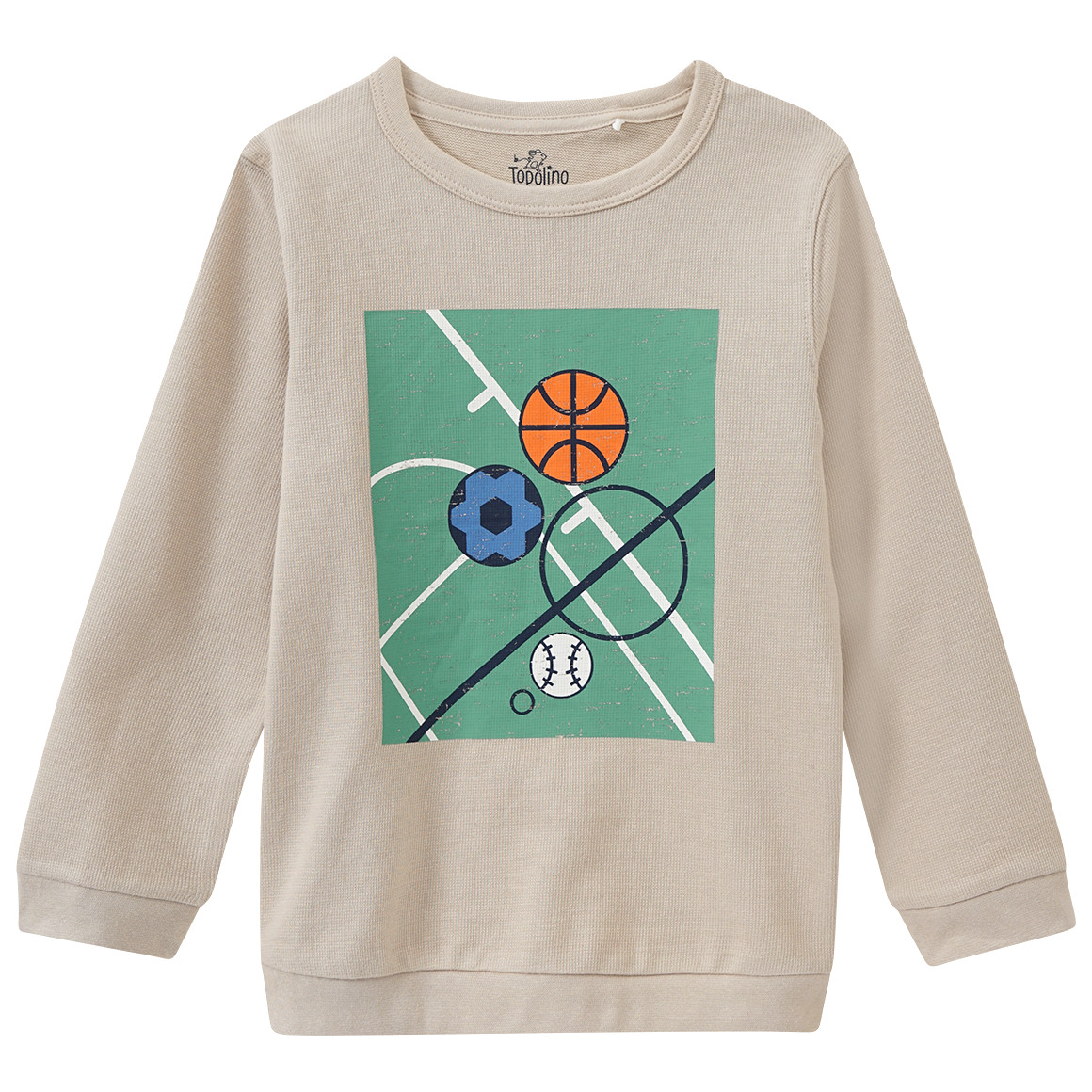 Topolino Jungen Sweatshirt mit Ballsport-Motiven beige