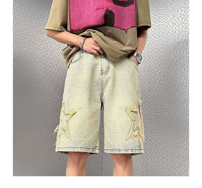 Savenne - Denim Shorts met geborduurde sterren