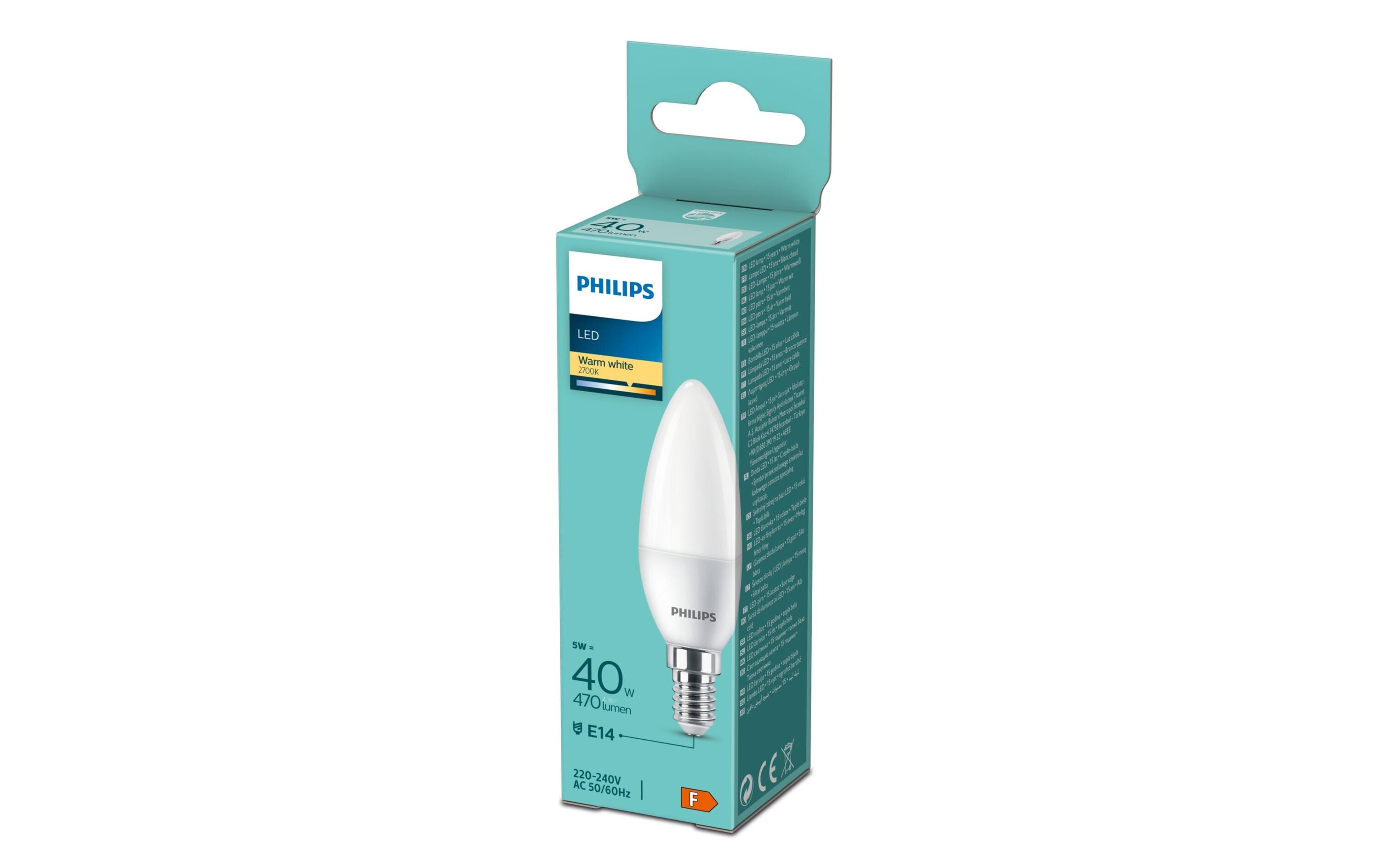 Lampe 5 W (40 W) E14 WarmweissWarmweisses LED-Leuchtmittel B35 mit mattem Glas