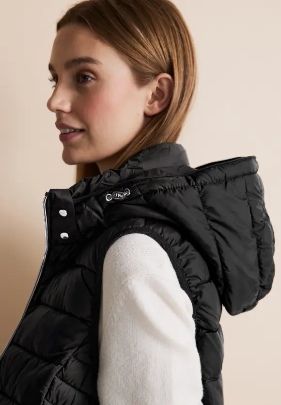 Kapuzen Longweste - Black