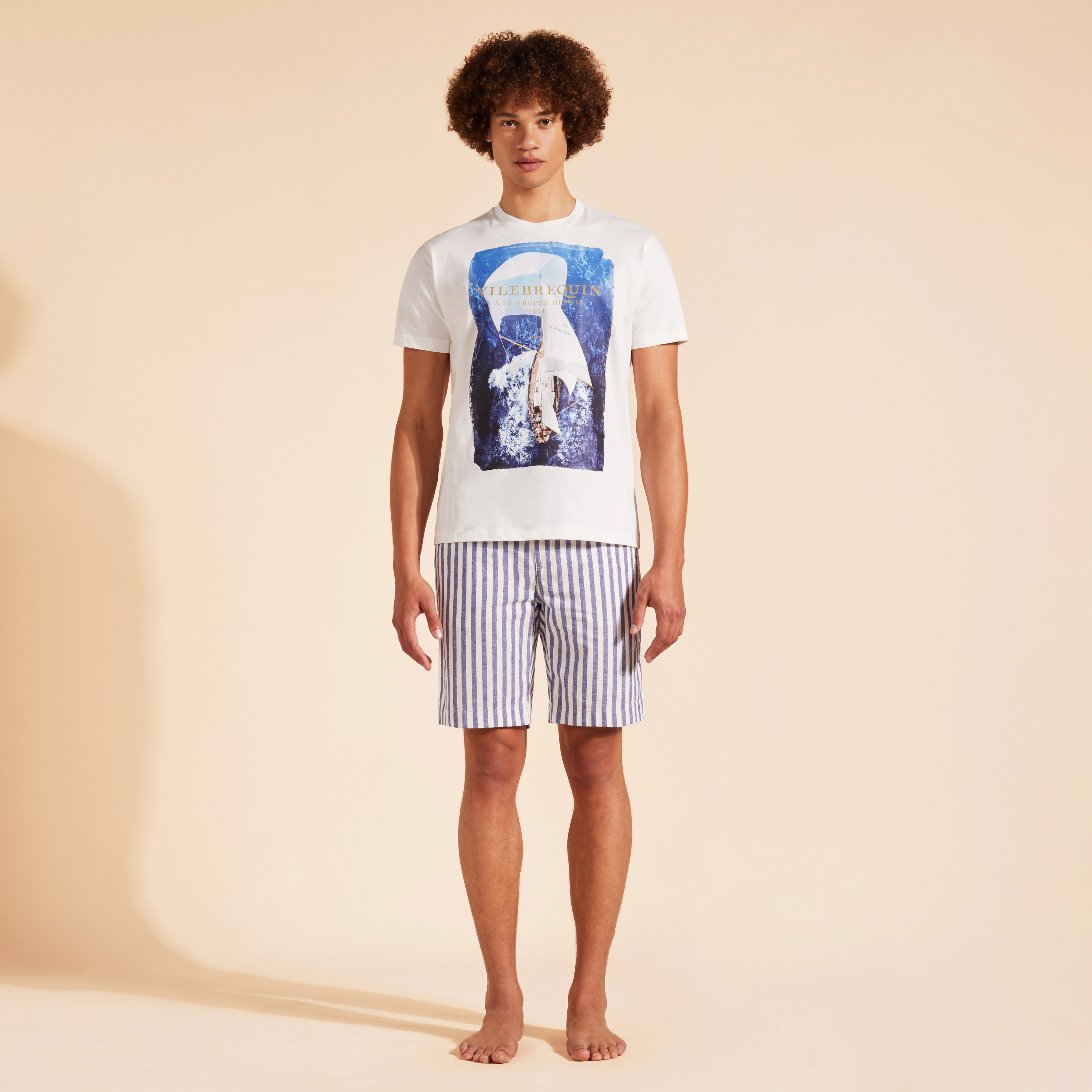 T-Shirt en Coton Homme Sailing Boat From The Sky