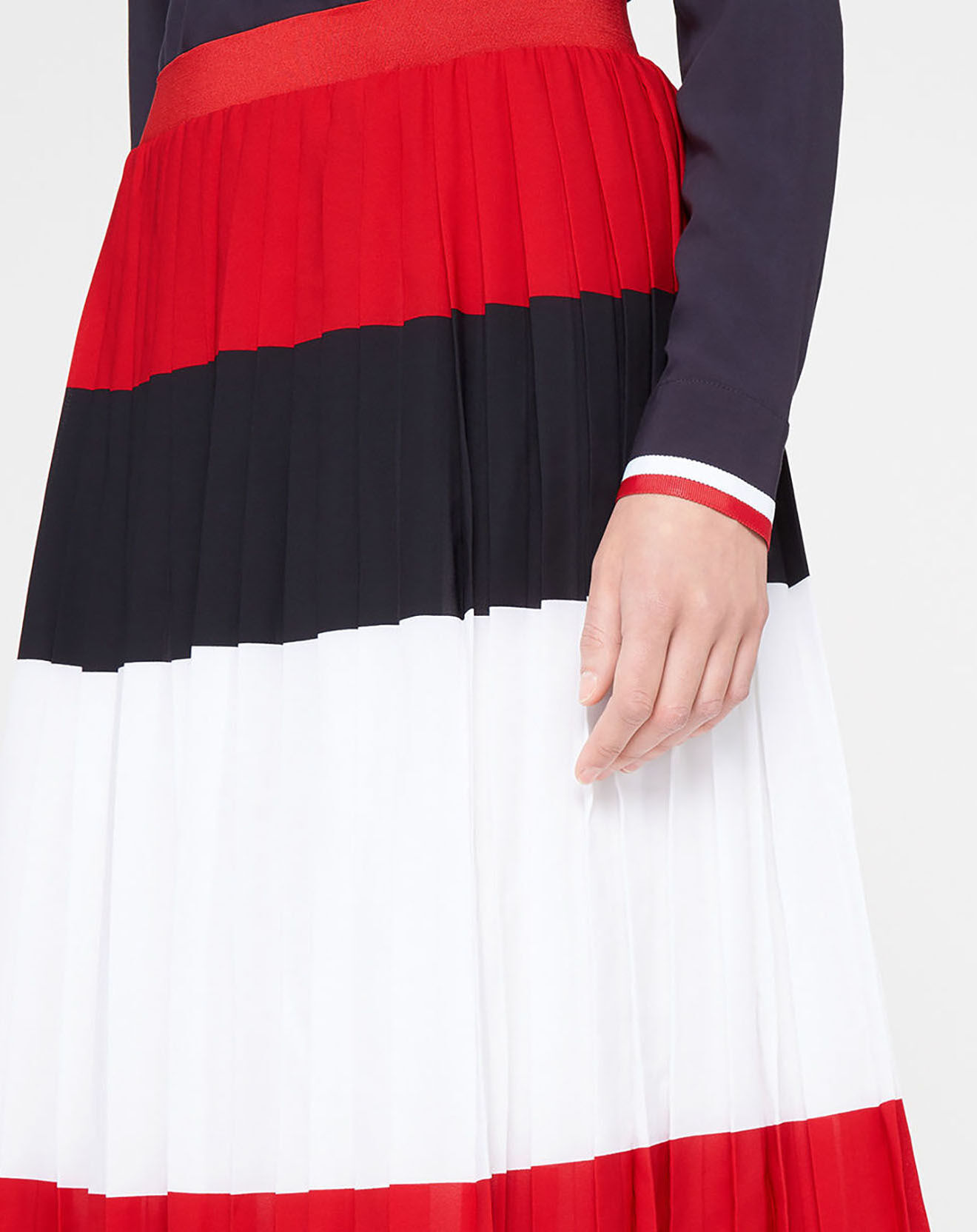 Tommy Hilfiger Jupe midi en crêpe pleated multicolore