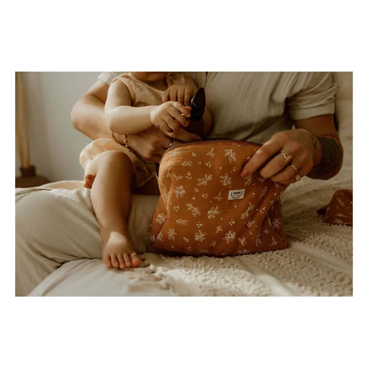 Bonjour Little Trousse de Toilette Vegetal Nut Gaze de Coton Bio | Camel