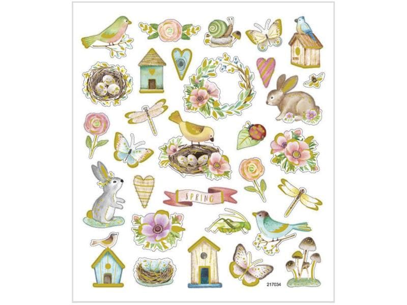 Creativ Company Sticker Ostern/Frühling, 34 Sticker Sticker Ostern und Frühling