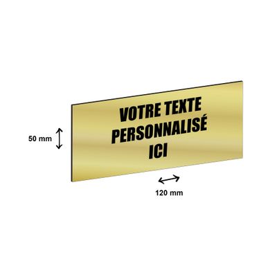 Plaque boîte à lettres personnalisée avec votre texte - 120 x 50 mm - dorée - adhésivée prête à poser