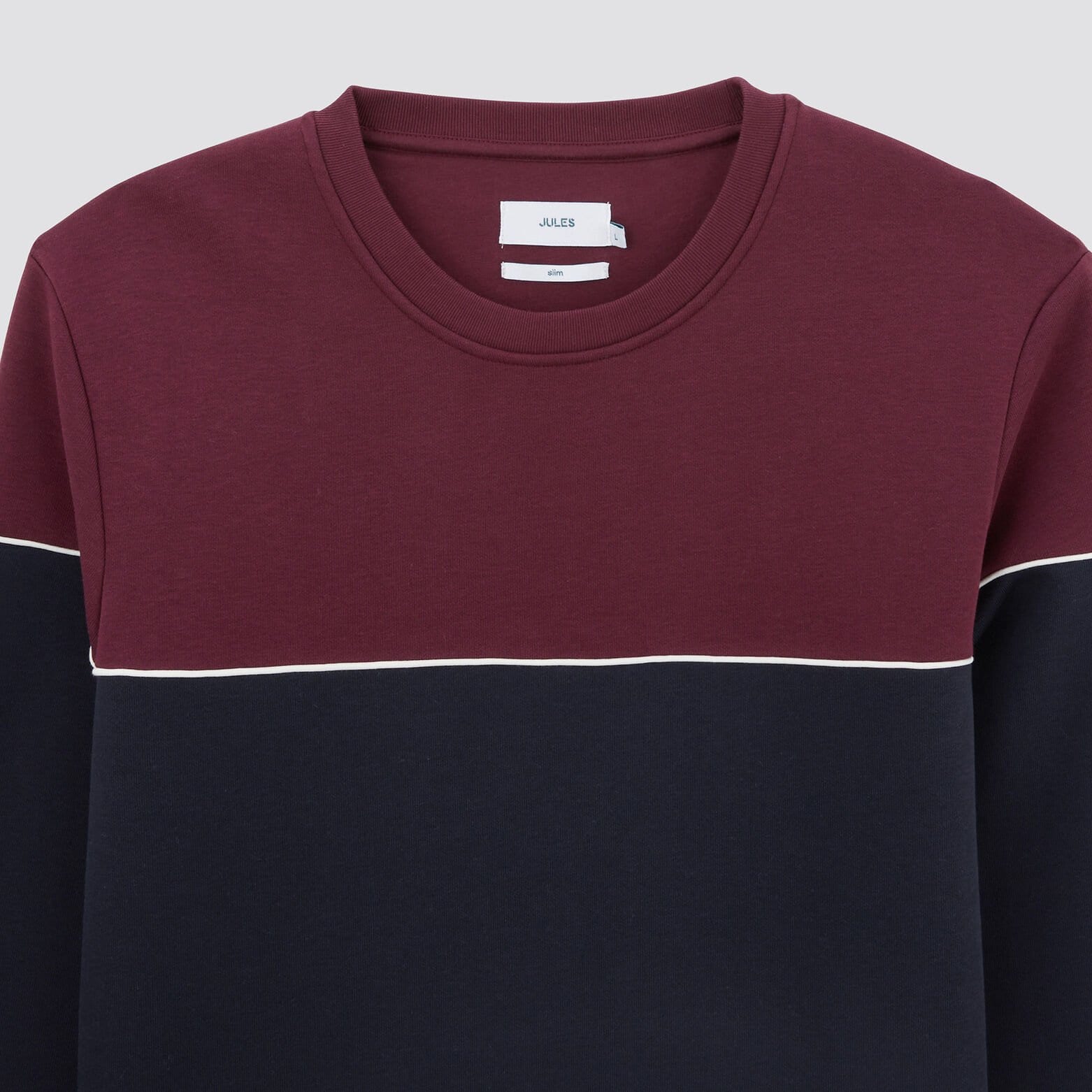 Sweat colorblock à col rond Bleu foncé
