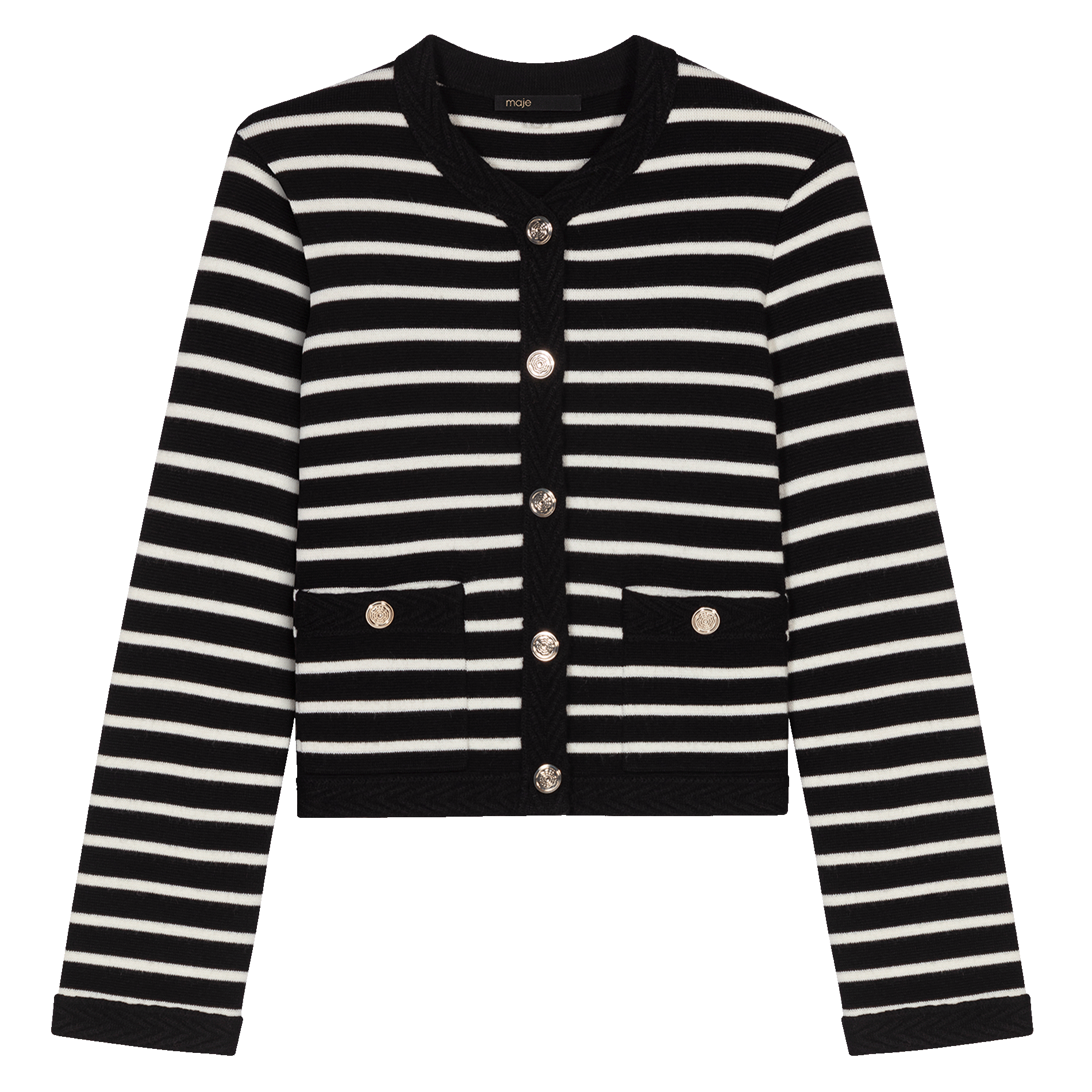 Cardigan droit à col V | Noir