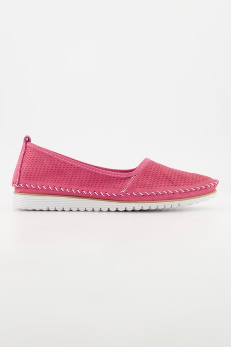 Leder-Slip-Ons, 3D-Prägung, Steppnähte
