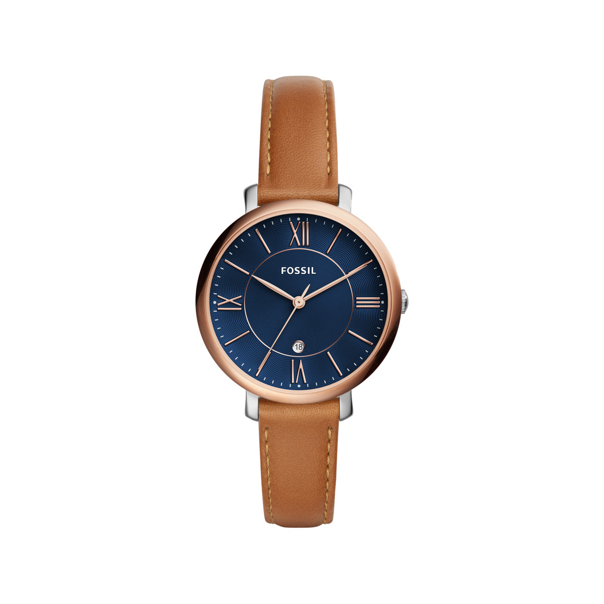 Montre Fossil femme acier cuir marron