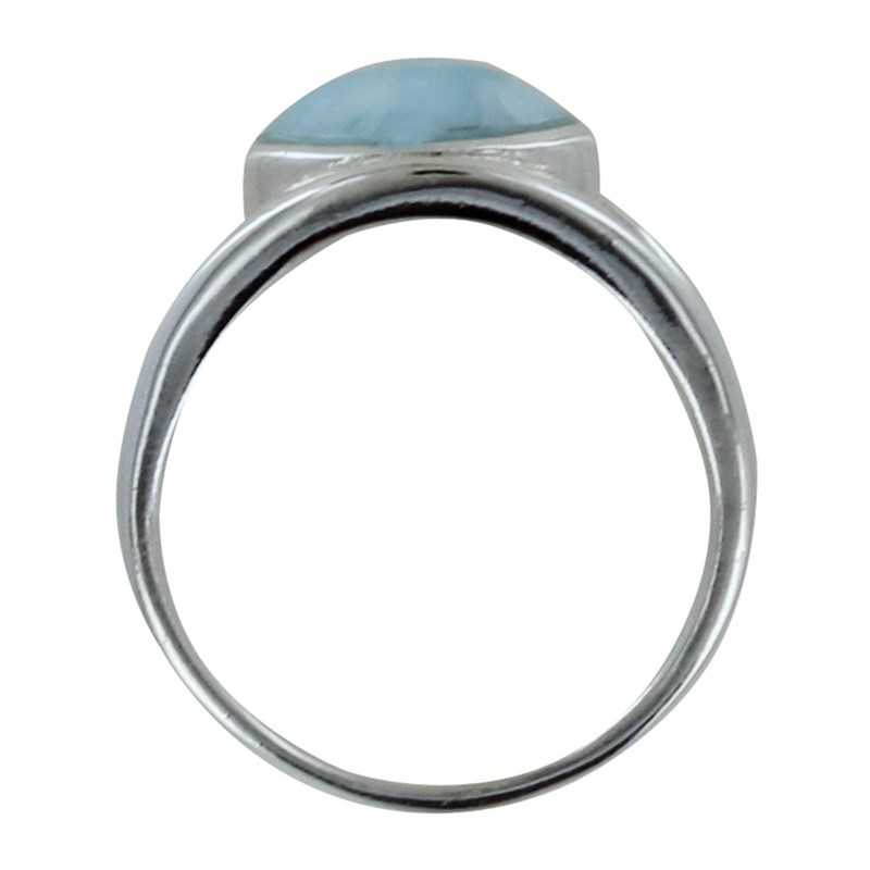 Bague Argent Ovale de Larimar et d'Argent