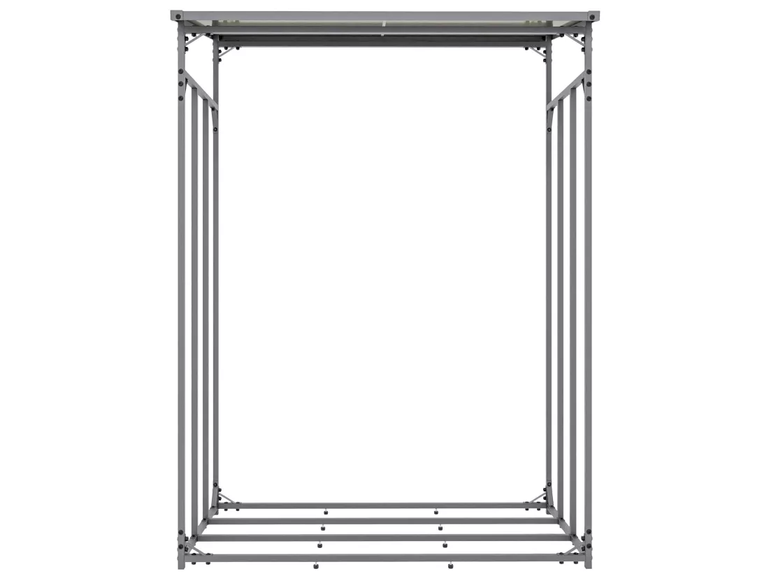 Etagère bois de cheminée - Métal - 130 x 70 x 185cm - Anthracite - Ruston