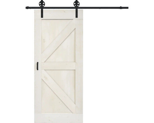 Pertura schuifdeur complete set Yorick British Vintage wit 950x2150 mm incl. rail met spaakwiel, krukset