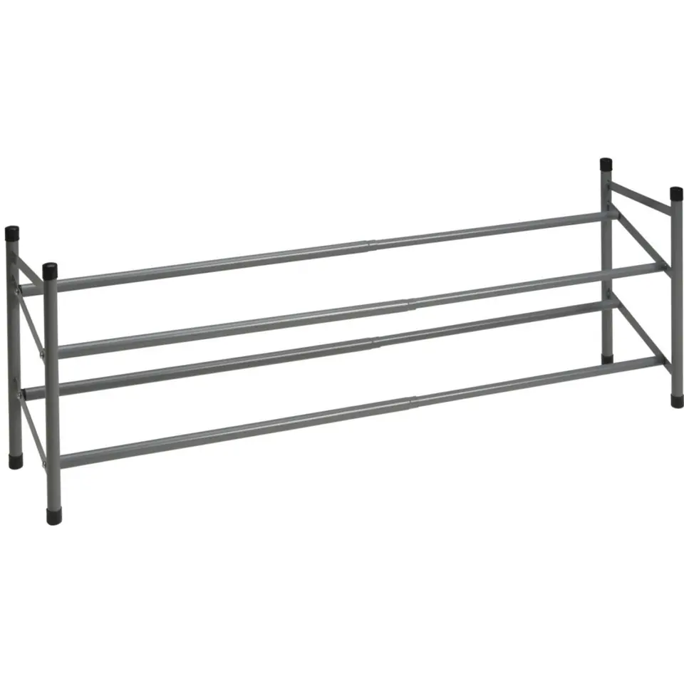 Schoenenrek - uitschuifbaar - RVS - 2-laags - 35 x 23 x 61 cm
