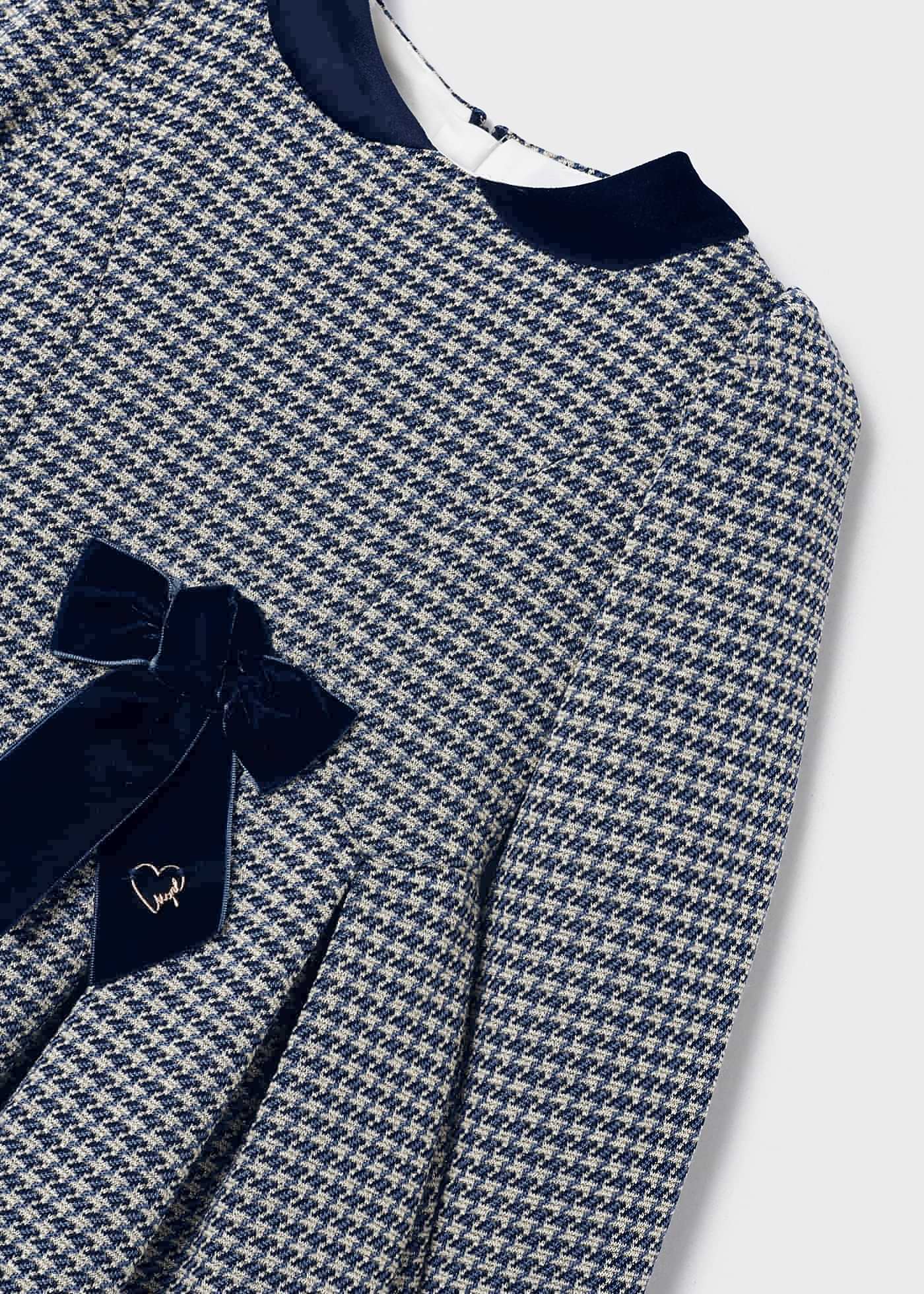 Vestido xadrez jacquard para meninas
