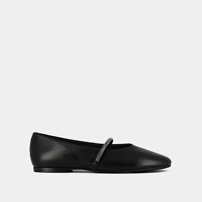 Ballerines à brides  en cuir noir