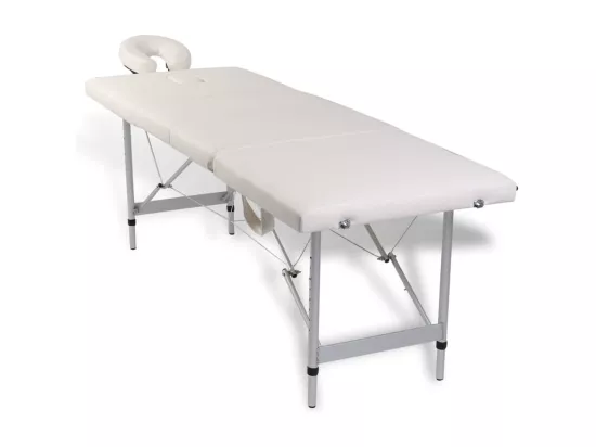 Table pliable de massage blanche 186 x 68 x 59 cm 02_0001877