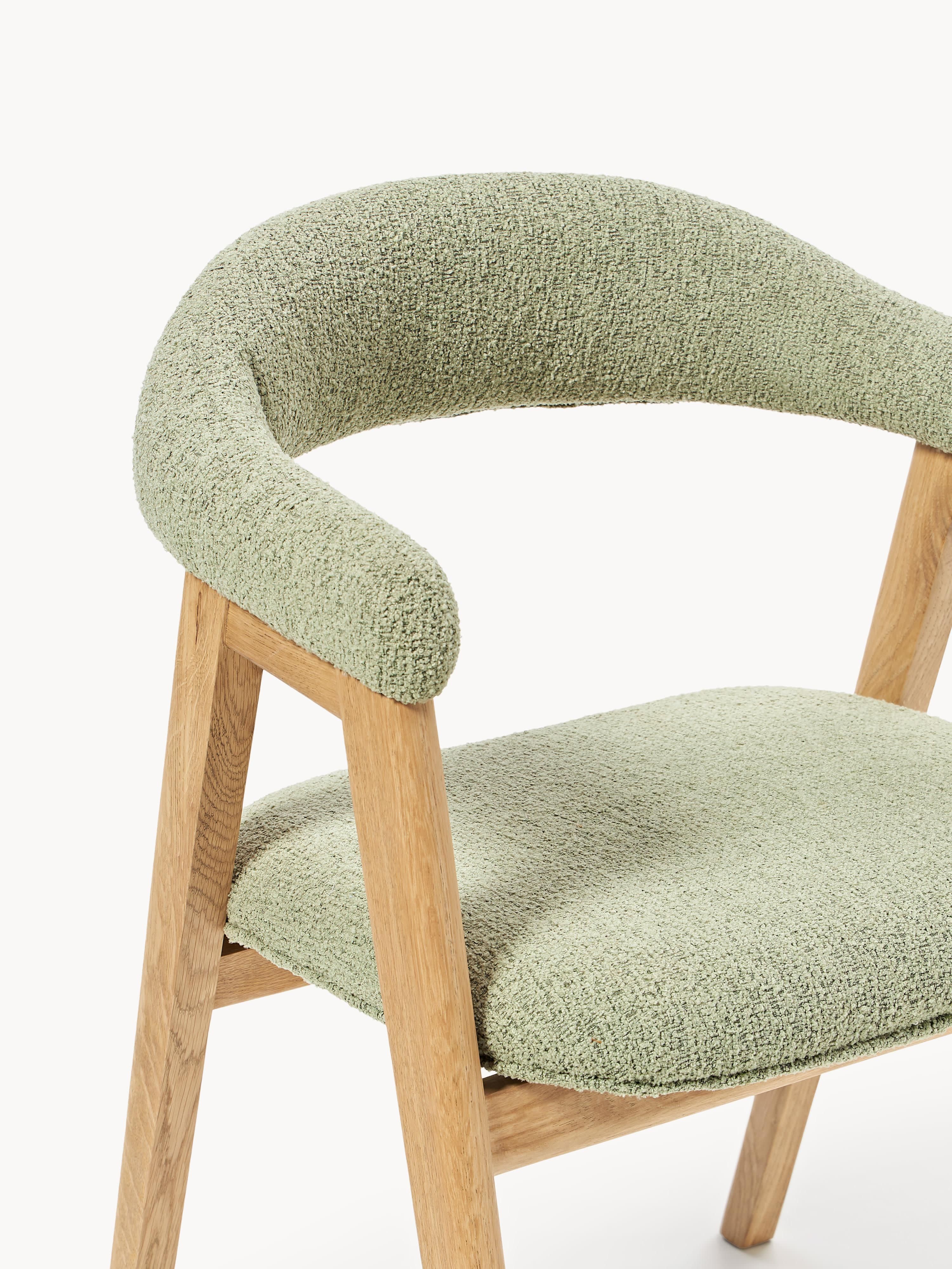 Armstoel Nik met bouclé vulling